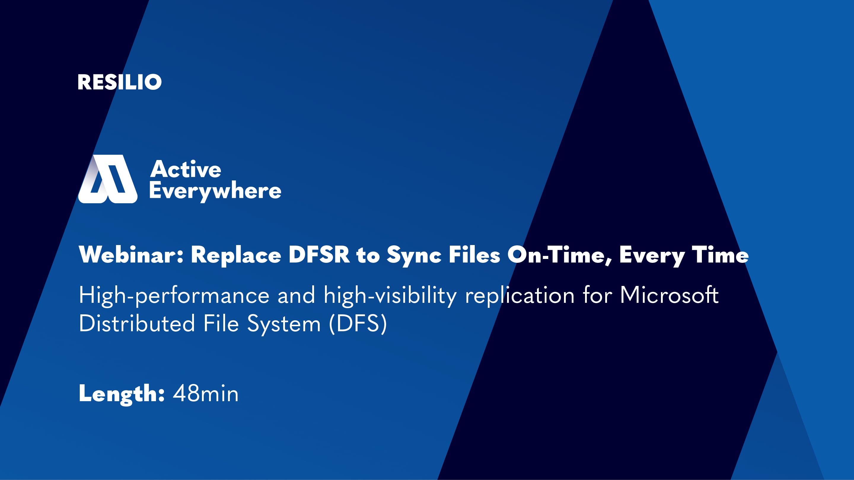 Resilio Platform is a high-performance replacement for Microsoft Windows DFSR that offers improved speed, reliability, and visibility