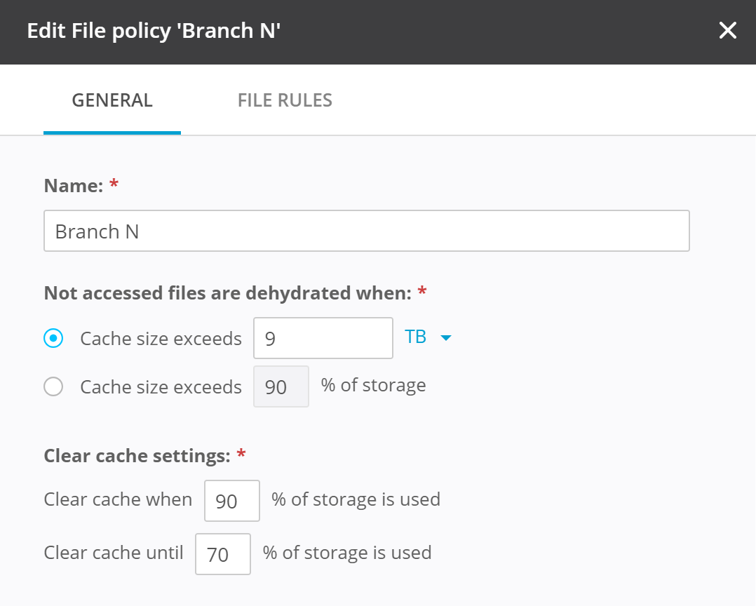 Cache files on-demand using customizable policies for automation, pinning, hydration, and download priority.